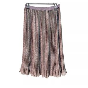 Patrizia Pepe Pleated Midi Skirt Women's Size 42 or US 6 Animal Print Striped